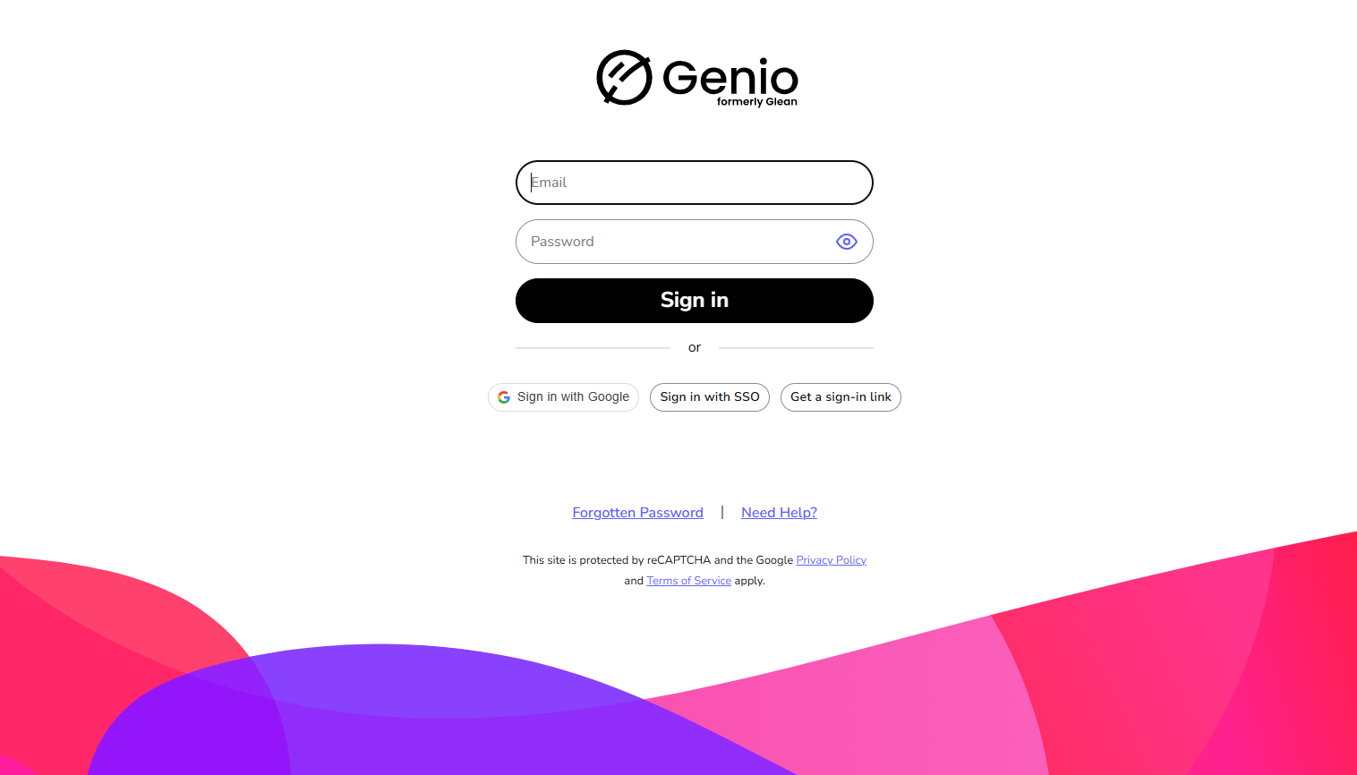 A mobile phone and laptop, both showing the Genio Notes login screen